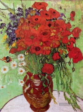 Rote Mohnblumen und Gänseblümchen Vincent van Gogh Ölgemälde